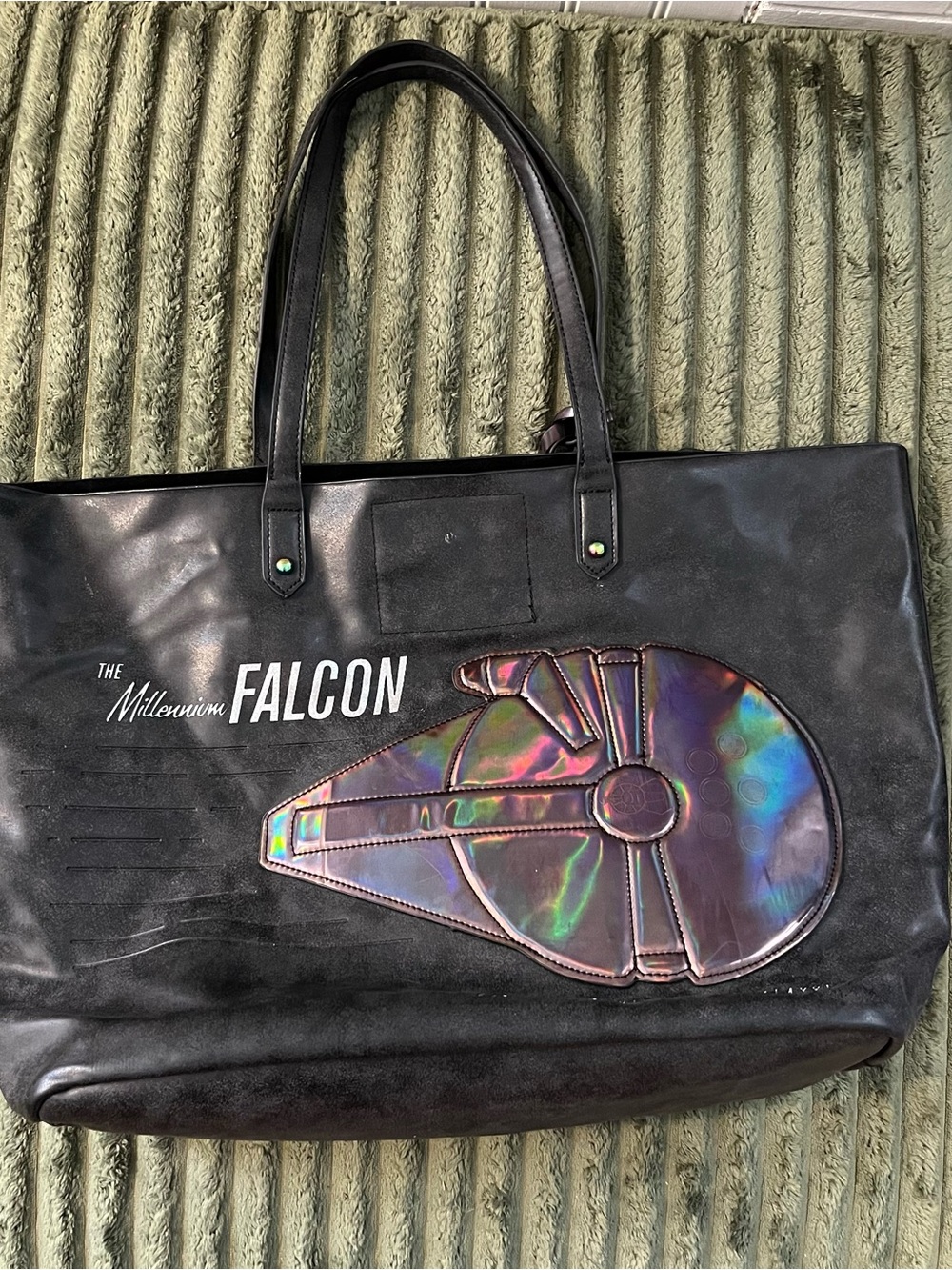 Star Wars Black Tote with Iridescent Millennium Falcon Accent
